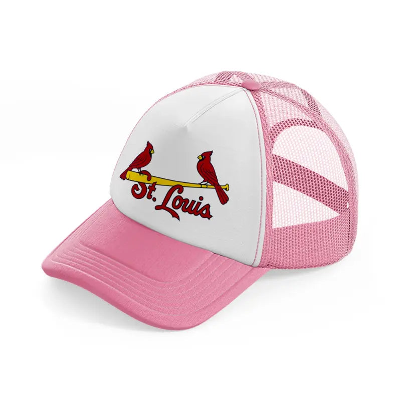 st louis-pink-and-white-trucker-hat
