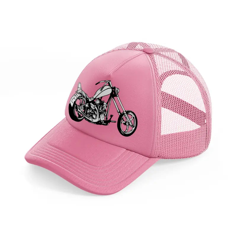 harley davidson bike-pink-trucker-hat
