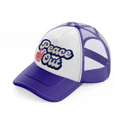 peace out purple trucker hat