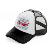 baseball  line up quote-black-and-white-trucker-hat