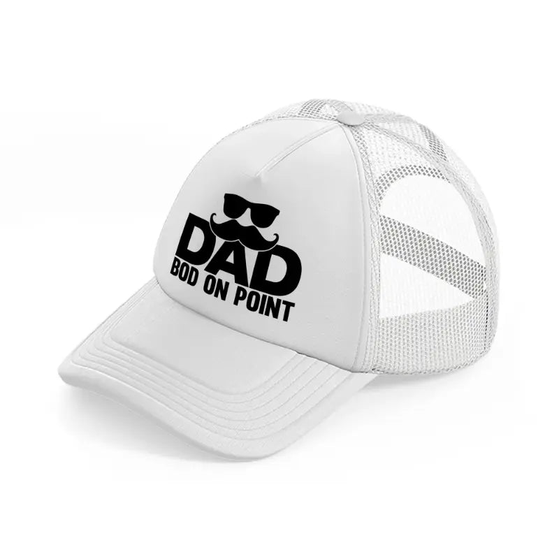 dad on point-white-trucker-hat