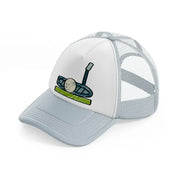 golf ball with stick-grey-trucker-hat
