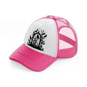 gothic bird neon pink trucker hat