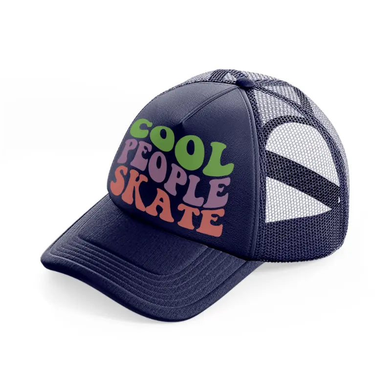 cool people skate navy blue trucker hat