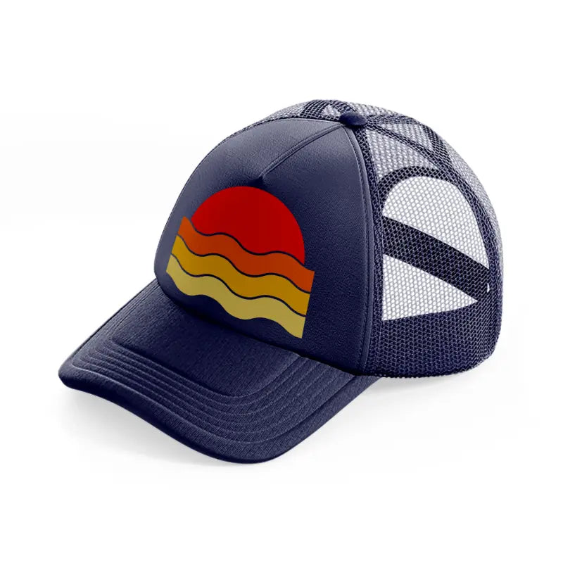 sun waves-navy-blue-trucker-hat