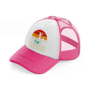 i'd rather be golfing neon pink trucker hat