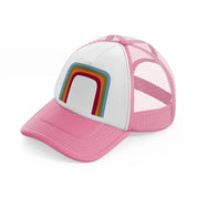 groovy shapes 02 pink and white trucker hat