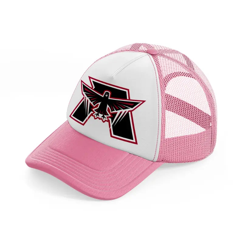 atlanta falcons emblem-pink-and-white-trucker-hat
