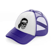 skull head pirate-purple-trucker-hat