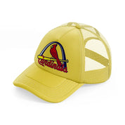cardinals bird logo-gold-trucker-hat