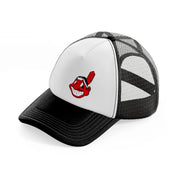 cleveland indians emblem black and white trucker hat