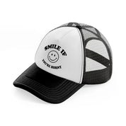 Smile If You're Horny black-and-white Trucker Hat