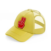baseball fingers-gold-trucker-hat