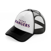 texas rangers logo-black-and-white-trucker-hat