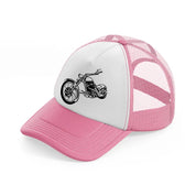 harley davidson bike vector pink and white trucker hat