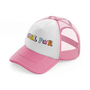 grl pwr-pink-and-white-trucker-hat