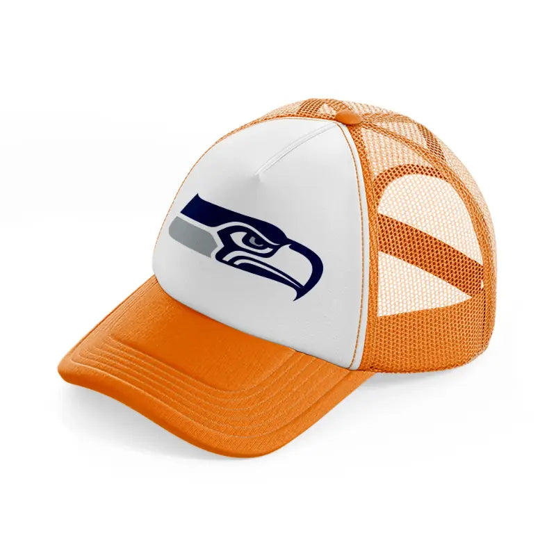seattle seahawks emblem-orange-trucker-hat