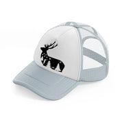 hunting symbol grey trucker hat