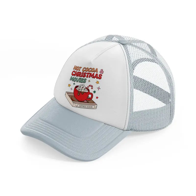 hot cocoa & christmas movies-grey-trucker-hat