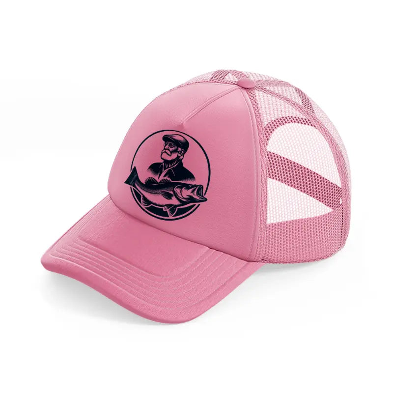 fisherman catch fish-pink-trucker-hat