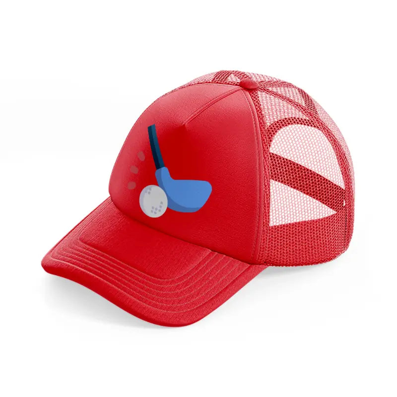 golf stick-red-trucker-hat