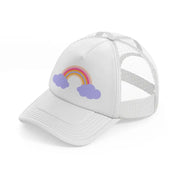 rainbow cloud white trucker hat