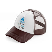 my boat my rules-brown-trucker-hat