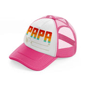 papa rainbow-neon-pink-trucker-hat