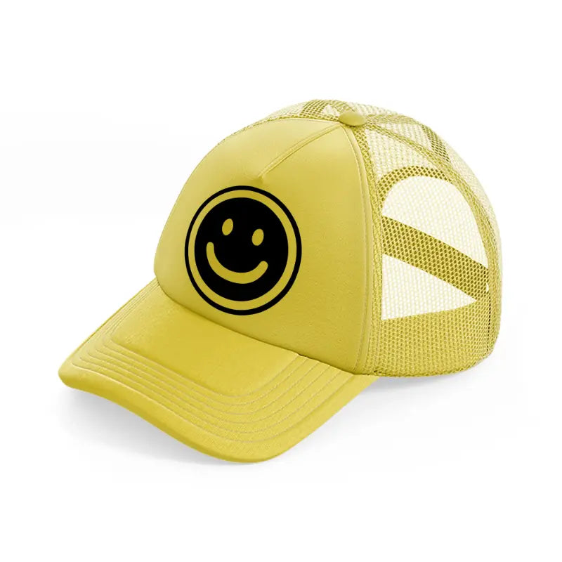 smiley face black & white-gold-trucker-hat