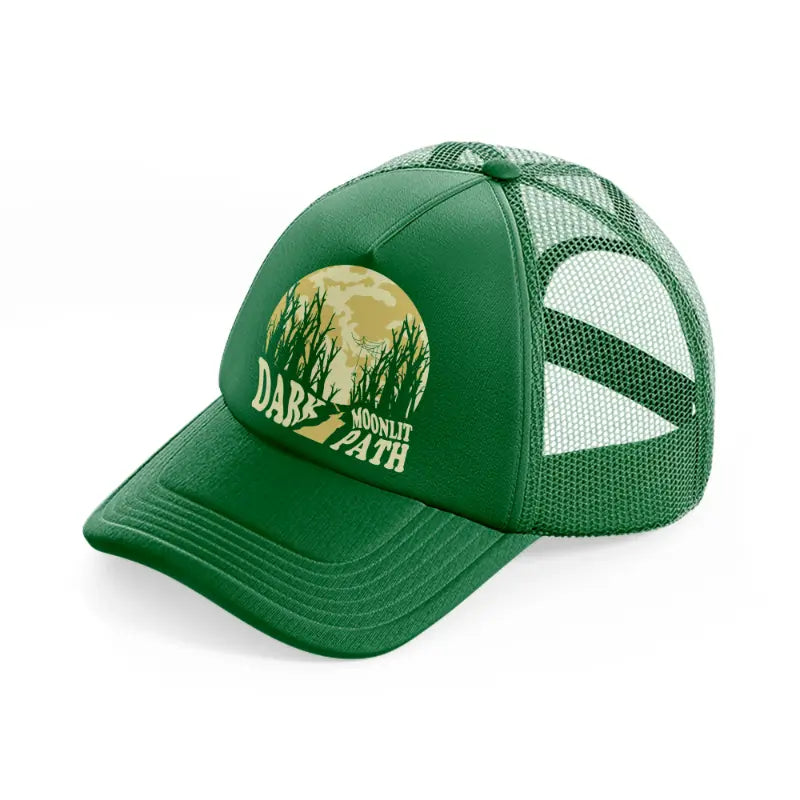 dark moonlit path-green-trucker-hat