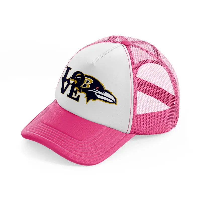 love baltimore ravens-neon-pink-trucker-hat
