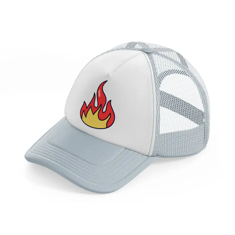 fire sticker-grey-trucker-hat