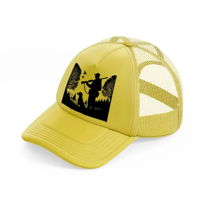 hunter & dog-gold-trucker-hat