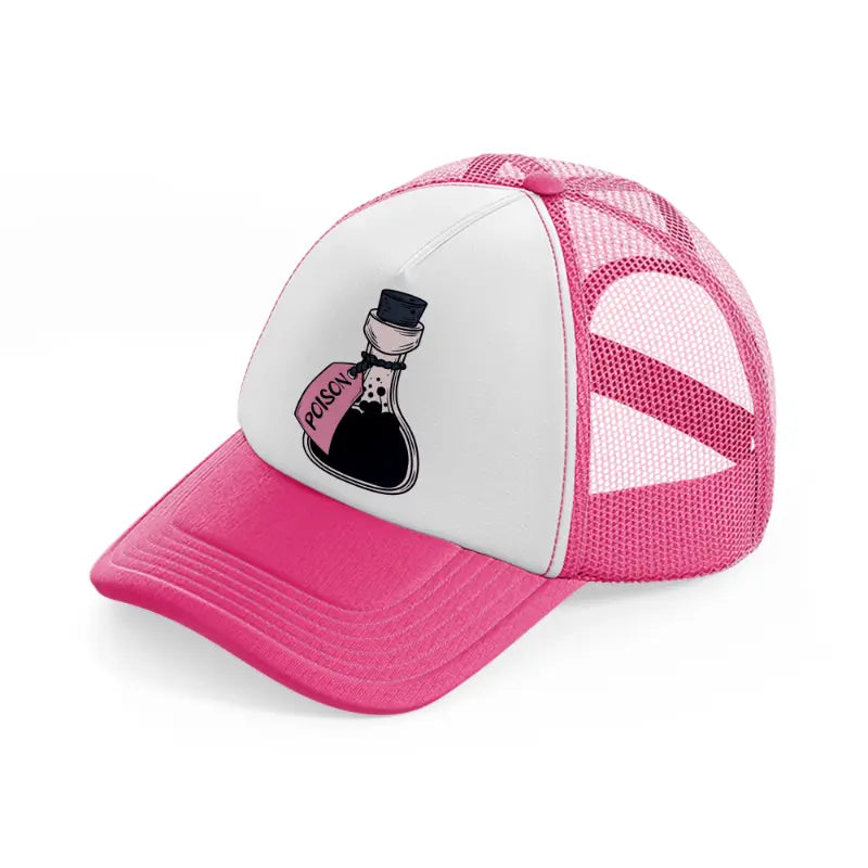 poison bottle-neon-pink-trucker-hat