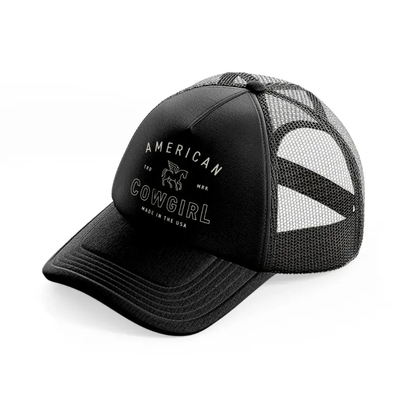 american cowgirl made in the usa-black-trucker-hat