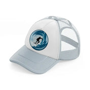 surfing grey trucker hat