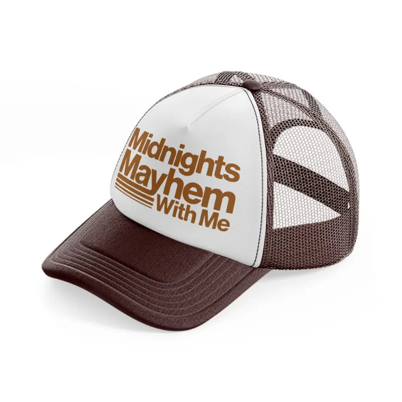midnights mayhem with me-brown-trucker-hat