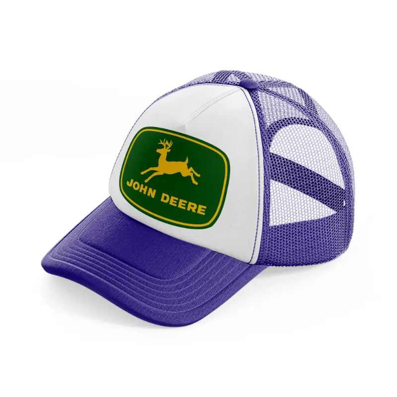 john deere green logo-purple-trucker-hat
