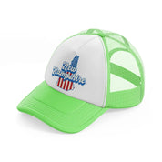 new hampshire flag lime green trucker hat