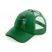 player green trucker hat