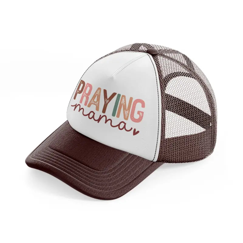 praying mama pink-brown-trucker-hat