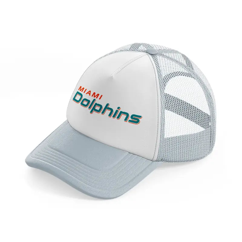 miami dolphins minimalist-grey-trucker-hat