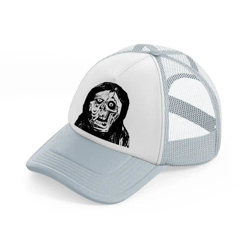 skull face-grey-trucker-hat