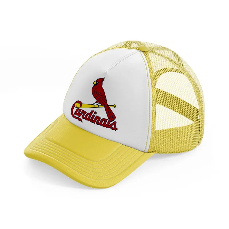 cardinals emblem-yellow-trucker-hat