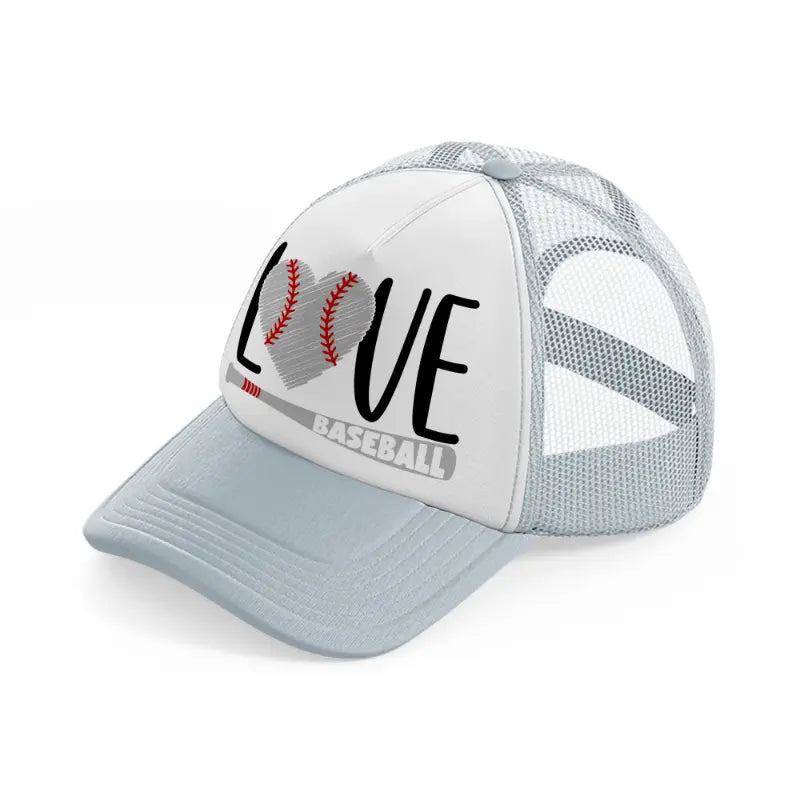 love baseball sticker-grey-trucker-hat