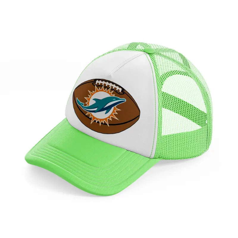 miami dolphins ball-lime-green-trucker-hat
