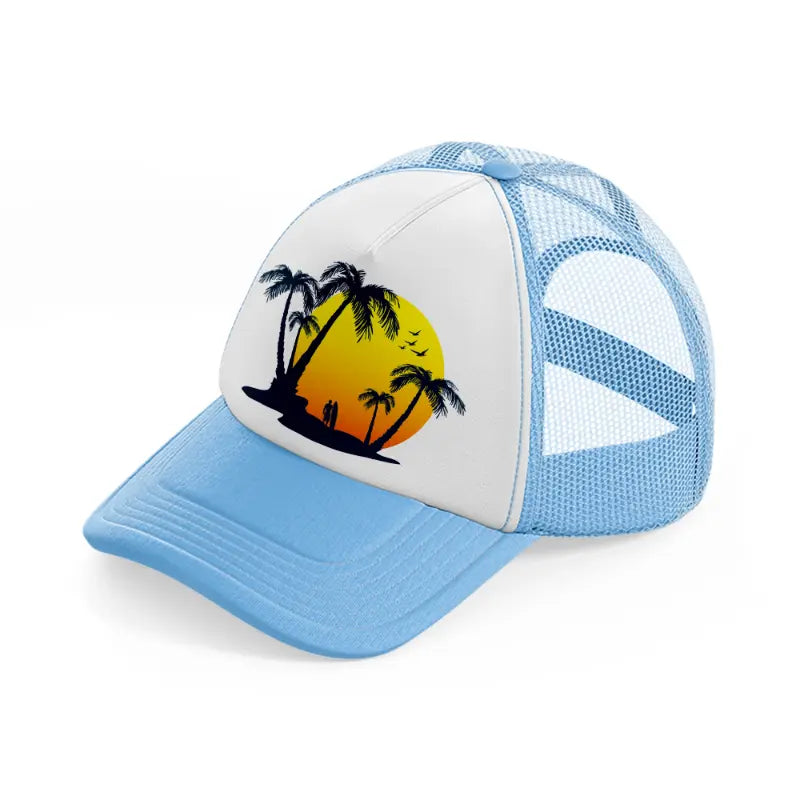 beach sky blue trucker hat