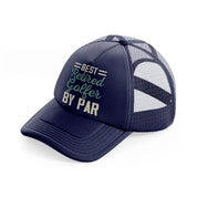 best retired golfer by par grey navy blue trucker hat