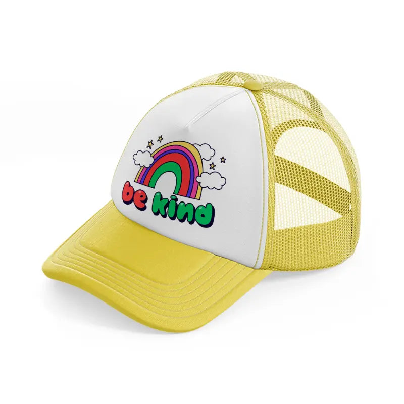 be kind yellow trucker hat