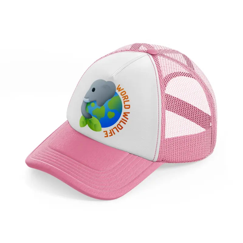 world-wildlife-day-pink-and-white-trucker-hat